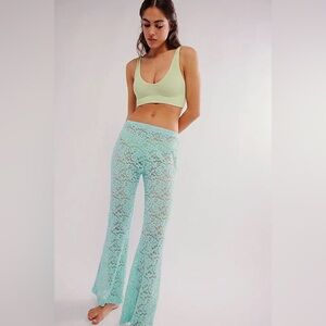 Free People All Day Lace Flare Pants Size M